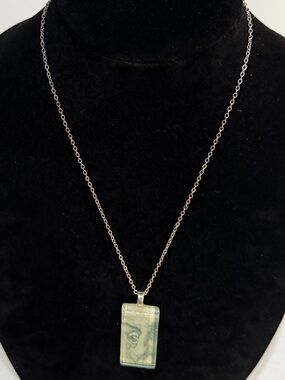 Benjamin Franklin Glass Pendant on Silver Chain